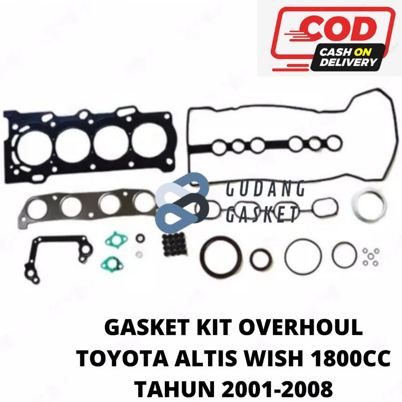 PAKING SET TOYOTA ALTIS WISH 1800CC GASKET FUL SET OVERHOUL ALTIS WISH 1,8CC