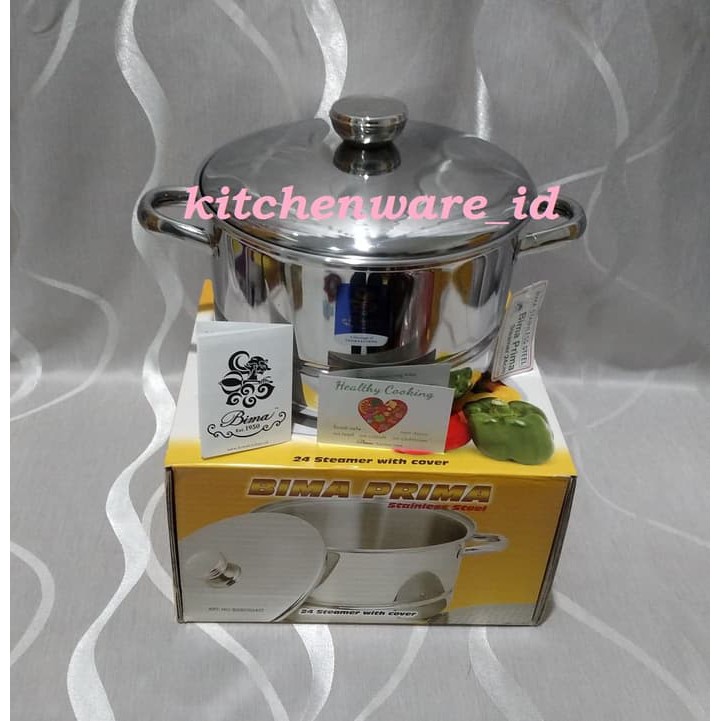 Promo Panci Bima Stainless Steel Steamer 24 Cm With Cover / Kukusan Langseng
