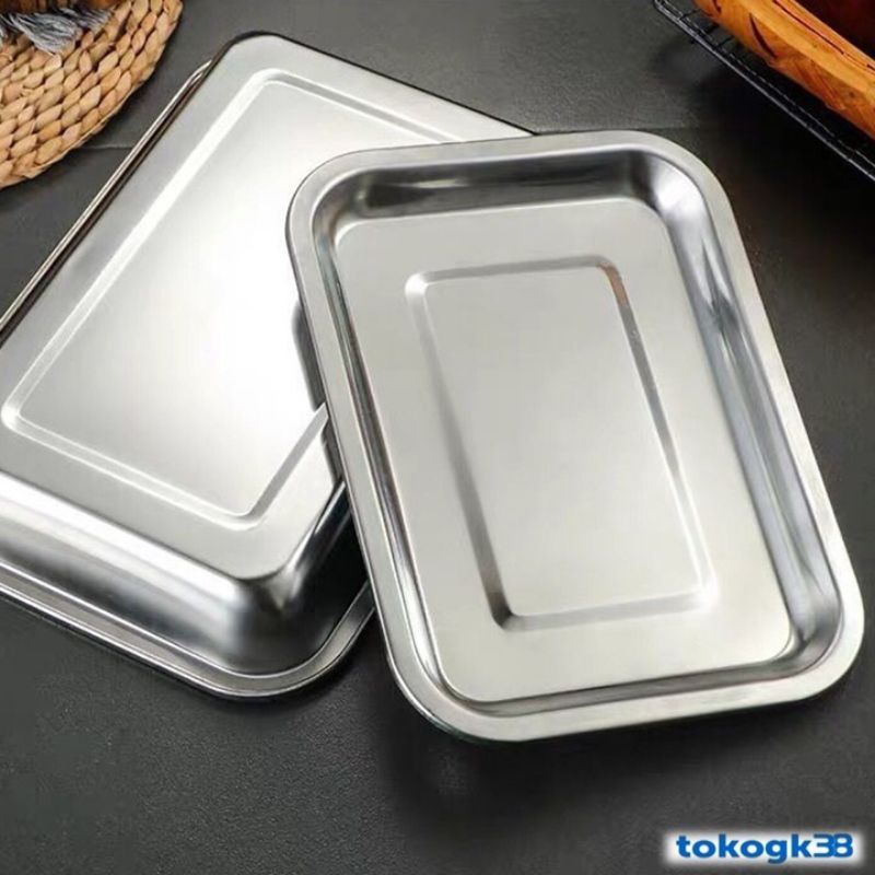 Nampan Stainless Persegi 27Cm