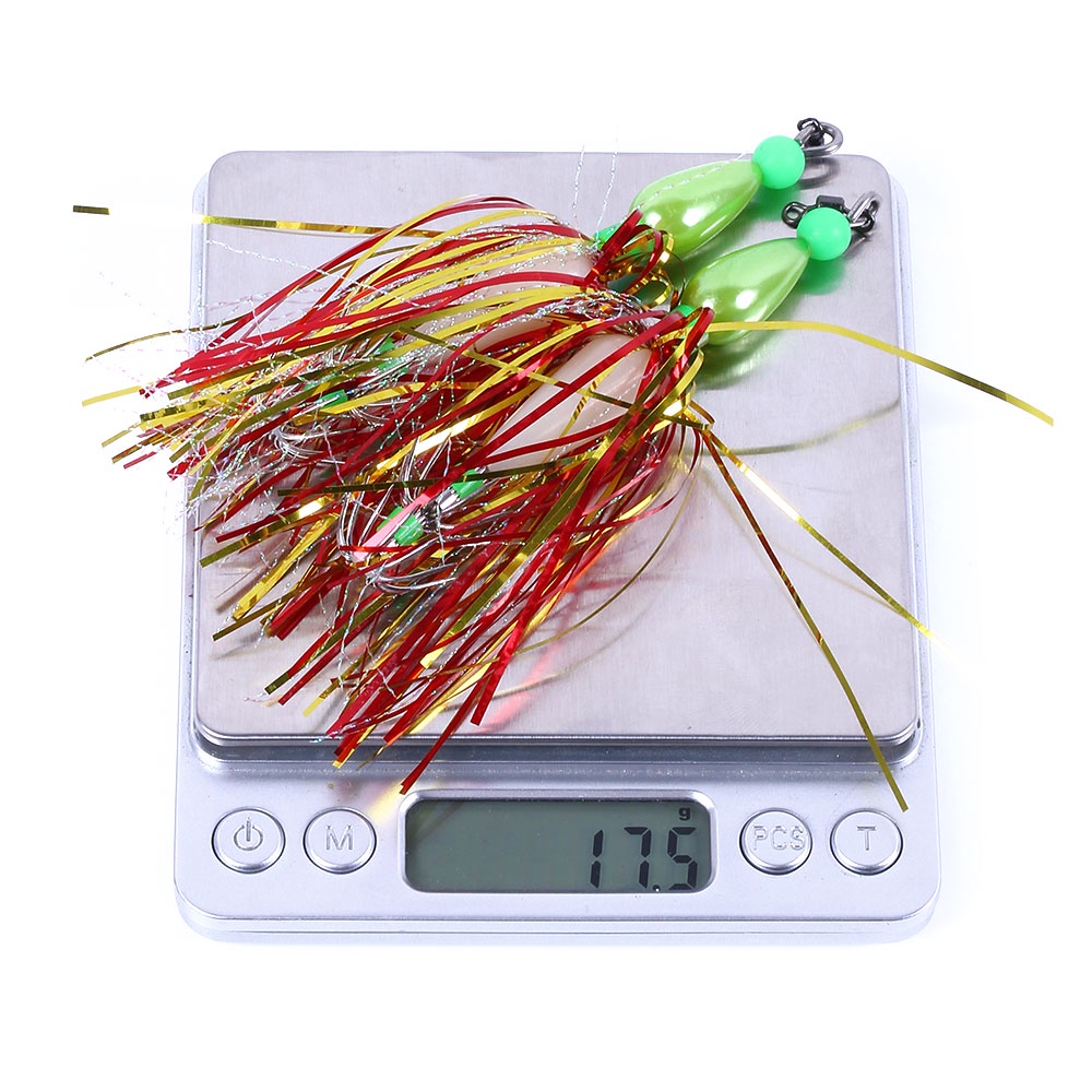 HENGJIA 2PCS/BOX Squid Jigs Artificial Spinner Spoon Luminous Bead 10cm 8.7g Artificial Squid Hooks Pike Carp