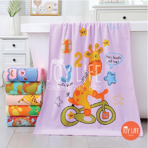 Handuk mandi microfiber 50cmx100cm / handuk anak / handuk baby motif warna tebal dan lembut