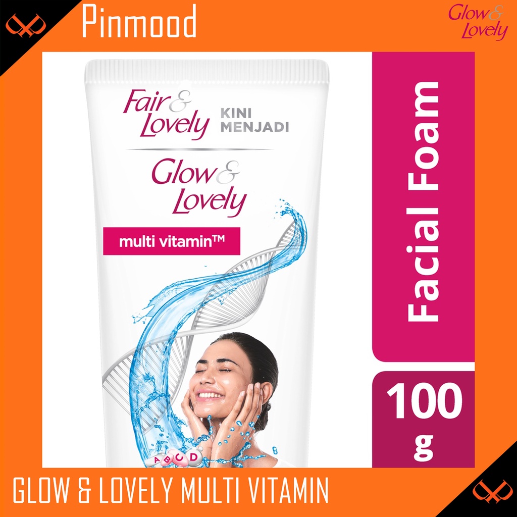 GLOW &amp; LOVELY FACIAL FOAM [ 100 G ] SABUN CUCI MUKA MULTI-VITAMIN PENCERAH BRIGHTENING GLOWING WAJAH CERAH FAIR AND LOVELY