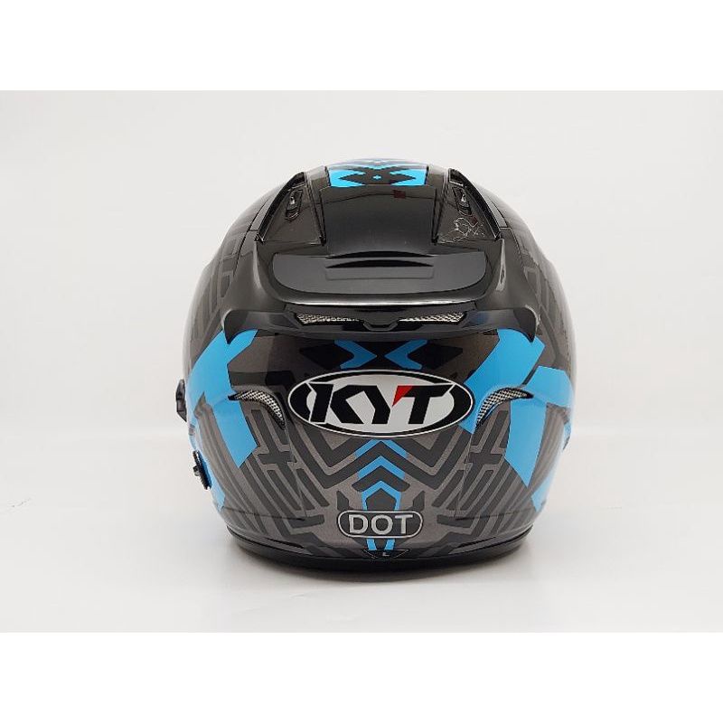 HELM KYT GALAXY FLAT R NEON GORILLA BLUE DAN GORILA REDDOBEL VISOR M L xl xxl-Neon blue
