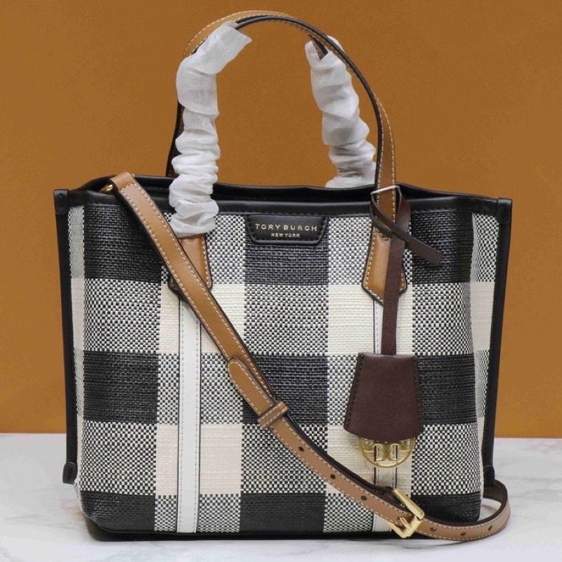 Jual tory burch perry gingham small tote | Shopee Indonesia