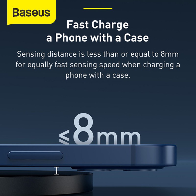 BASEUS WIRELESS CHARGER DIGITAL LED FAST CHARGING PAD QUICK CHARGE 15W