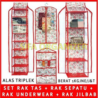  Full Resleting Rak  Gantung  4  in 1  dapat Rak  Sepatu 