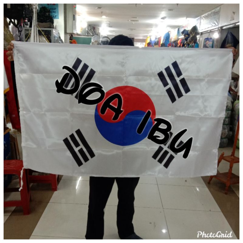 

best seller bendera KORSEL bahan satin 90cm x 135cm