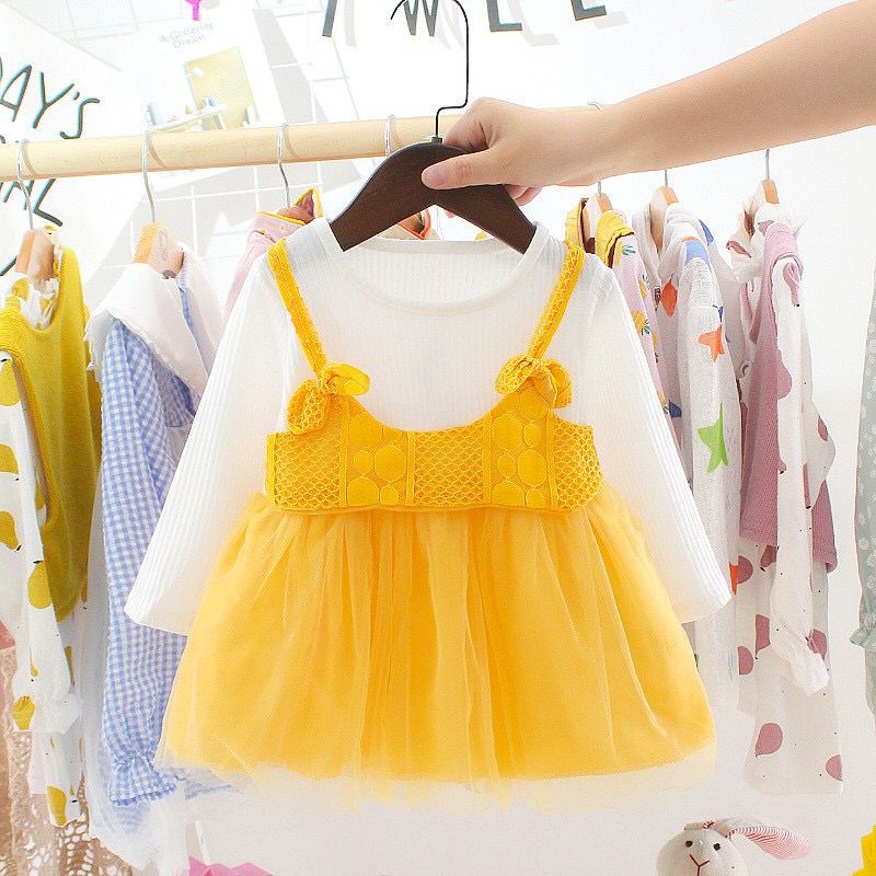 BARU! LIA013 - Dress Korea Bayi 0-2 tahun Perempuan Fashion Terlaris Baju Pesta Pergi Jalan