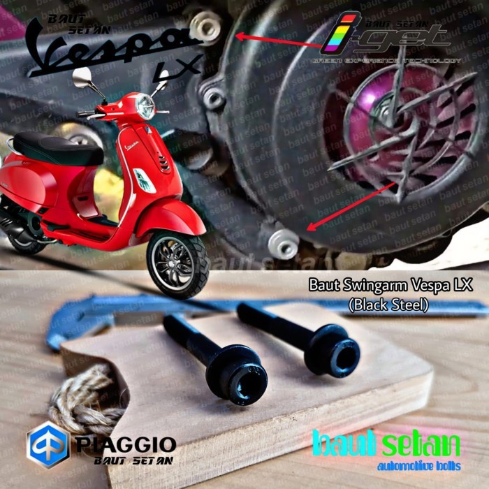 Baut Set Pegangan Knalpot Vespa Matic LX 150 (Swingarm Vespa LX 150)