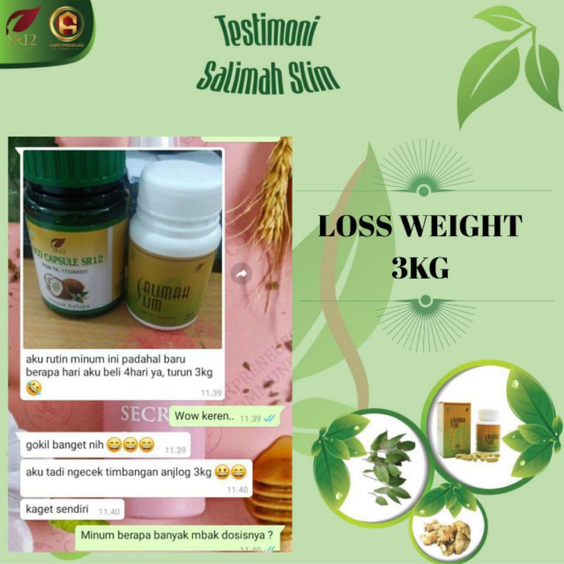 Obat Diet Herbal Paling Ampuh ! Salimah Slim SR12 / Penurun Berat Badan BPOM / Pembakar Lemak Perut Buncit Dalam 1 Minggu / Kapsul Pelangsing Pelakor / Membantu Mengurangi Kolestrol