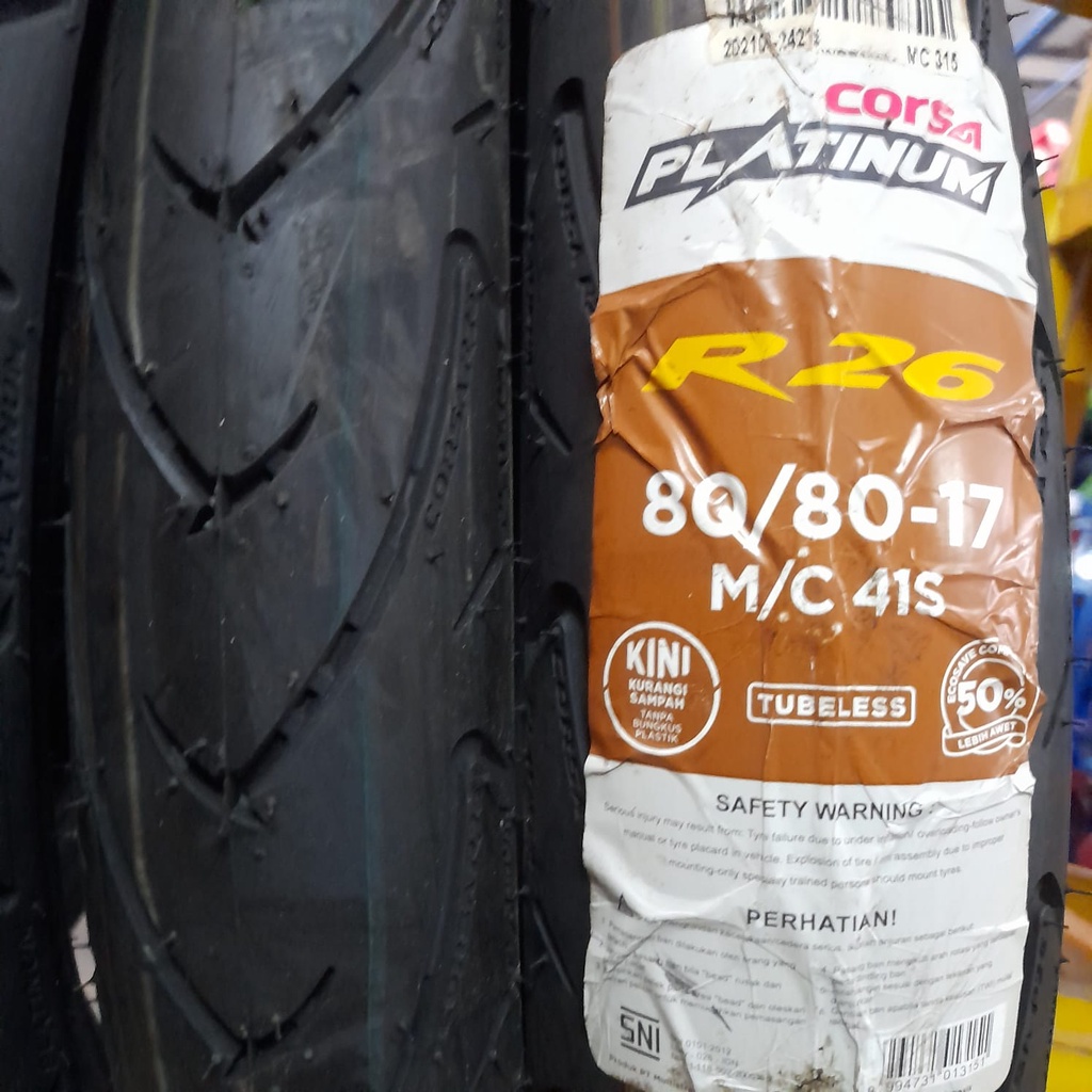 Ban motor bebek Corsa R26 80 80 17 Platinum tubeless