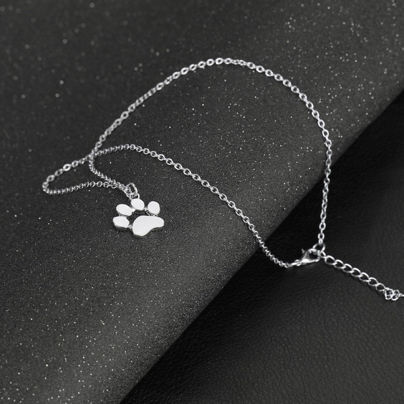 Fashion Fashion Creative Cute Animal Metal Dog Paw Footprint Necklace Accessories