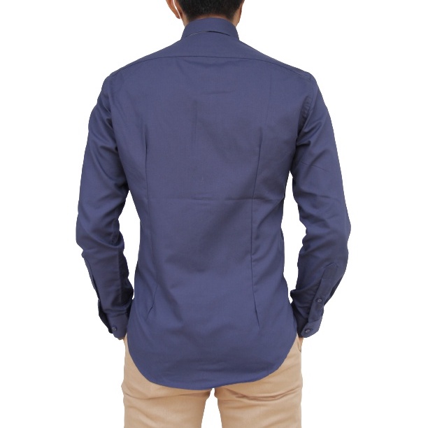 COD Kemeja Pria Stanley Adams Lengan Panjang Biru Navy  02 Slimfit 100% Original Brand