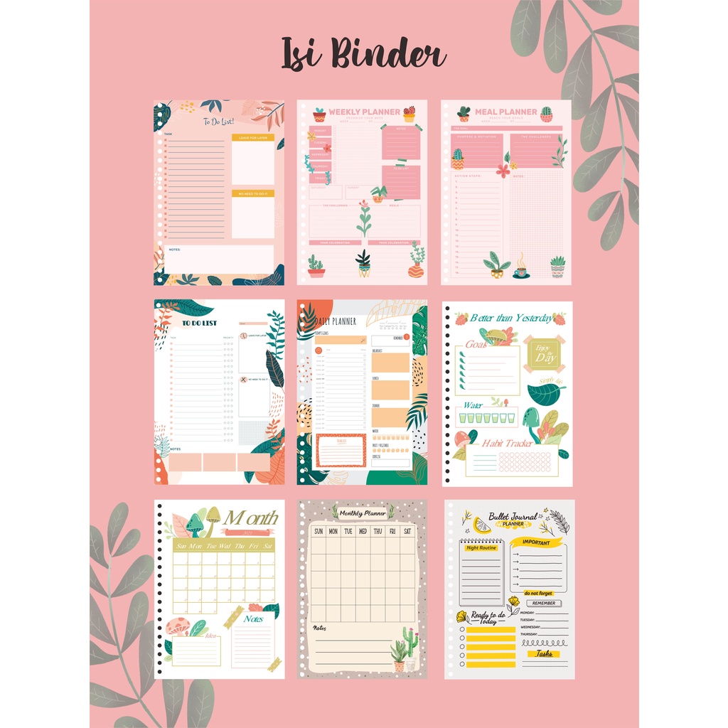 

Binder Planner 10 Pcs isi Binder Ukuran A5 & B5