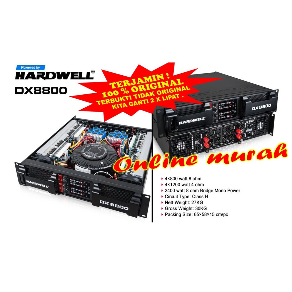 power hardwell dx8800 dx 8800 class h 2400watt original