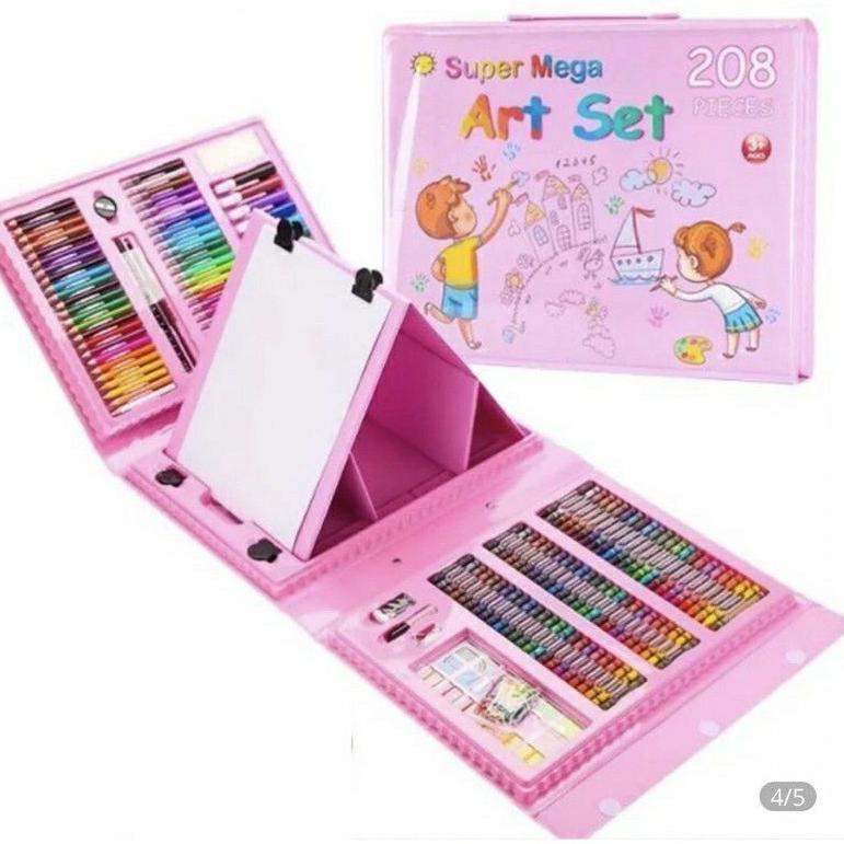 

[KODE PRODUK FRGhj8196] Crayon Set Drawing 208 pcs/Alat anak melukis dan mewarnai art set 208 pcs