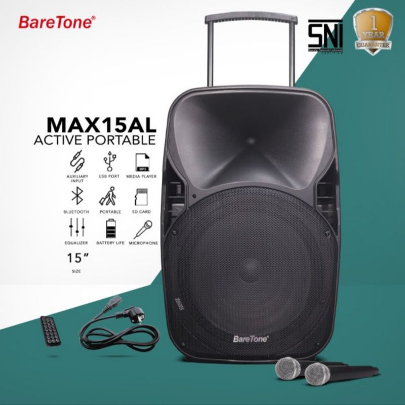 SPEAKER PORTABLE BARETONE MAX15AL SPEAKER MEETING 15 INCH ORIGINAL