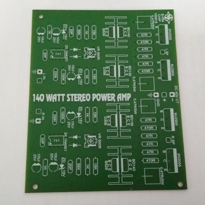 PCB Power Amplifier 140W Stereo S-054