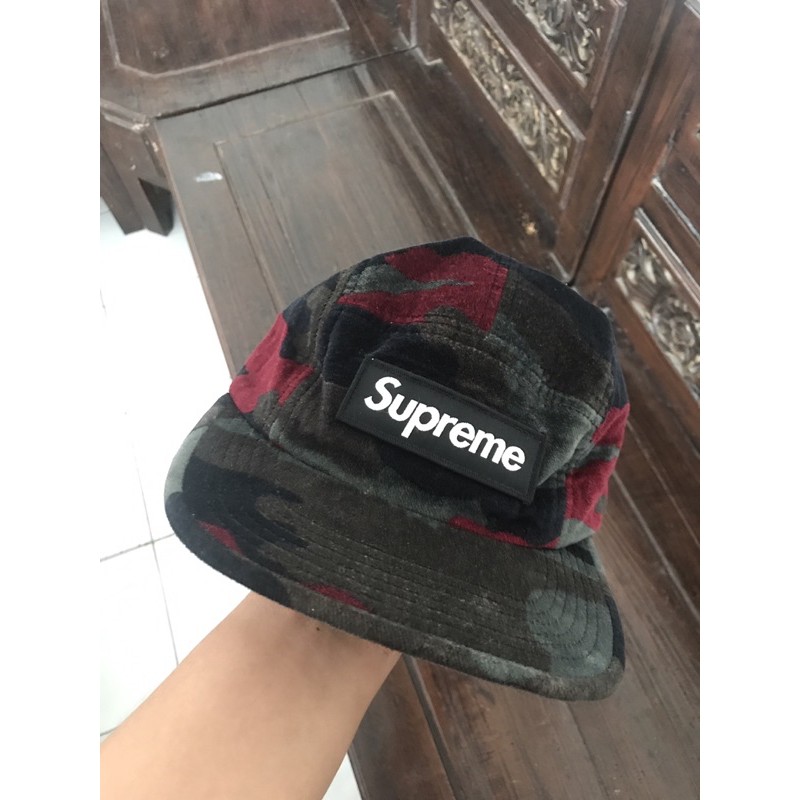 Topi 5 Panel Supreme Cap RedVelvet FW 2018 Original