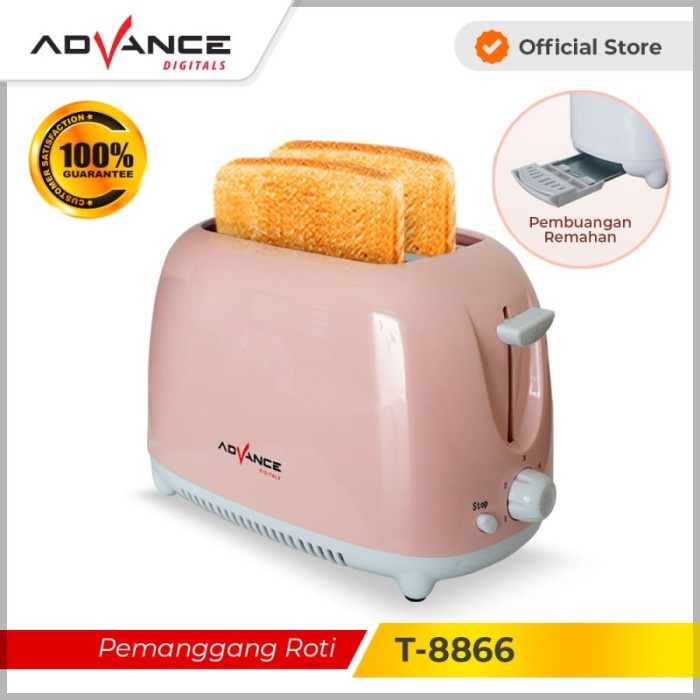 Advance T8866 Pop Up Toaster Pemanggang Roti 2 Slot T-8866 - Putih