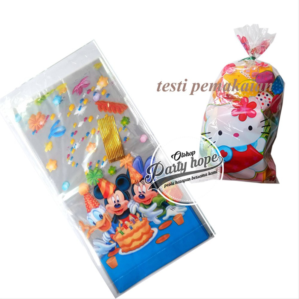 Plastik Snack Mickey Minnie Mouse Souvenir Ultah Plastik Bingkisan Kado Kartun Bungkus Snack