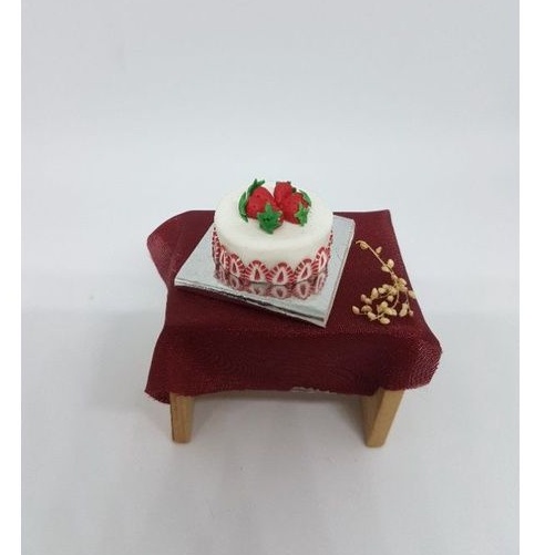 Cake Miniatur Strawberry  (Miniature Clay Cake) Dollhouse