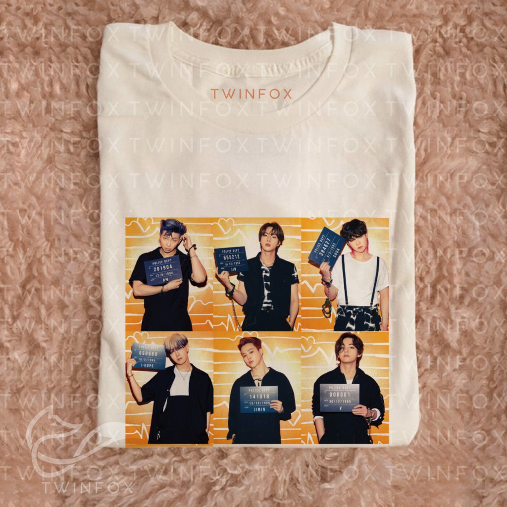 Kaos Kpop Unisex OT7 Butter Photo Black Ver