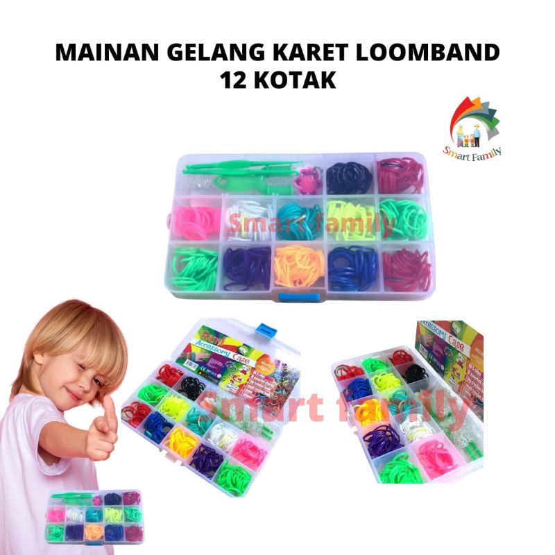 Rainbow Loom Loomband Mainan Merajut Karet Gelang