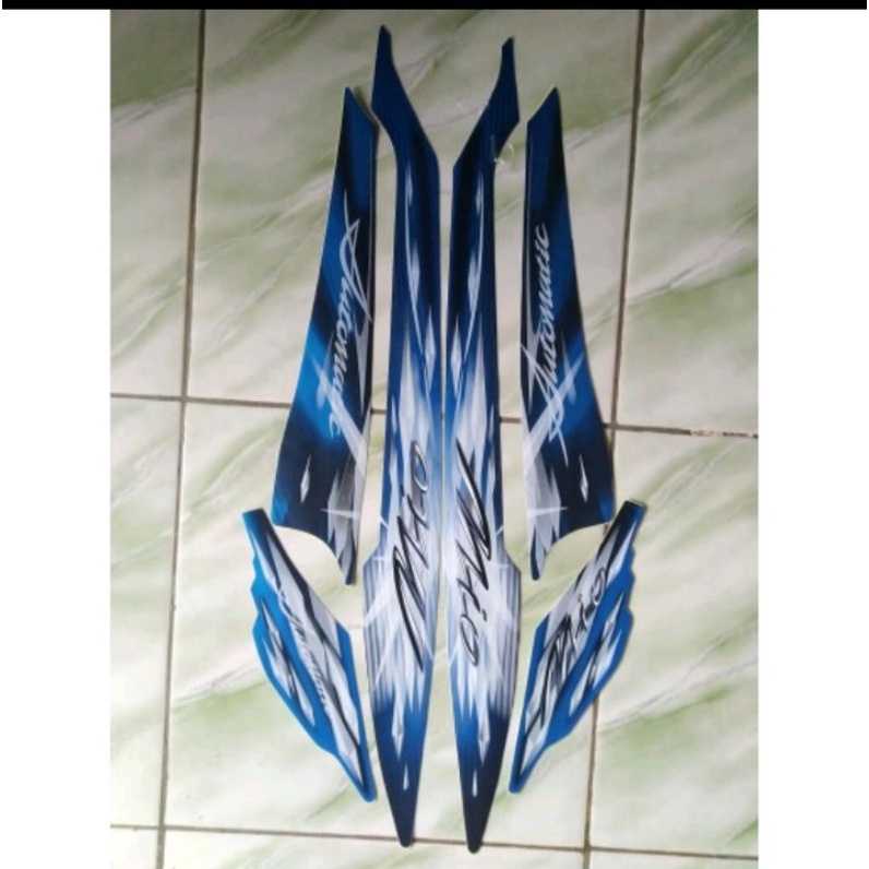 STRIPING STRIKER MIO SMILE 2009 BIRU