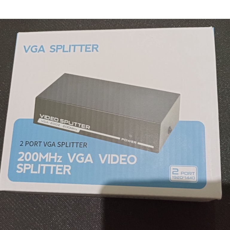 VGA SPLITER 1 TO 2 PORT 200MHZ WITH ADAPTOR / VGA SPLITTER 2 PORT