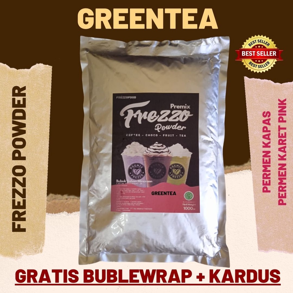 1 KG FREZZO POWDER RASA MATCHA GREENTEA | BUBUK MINUMAN RASA GREEN TEA | POWDER DRINK | BOBA BROWN SUGAR |