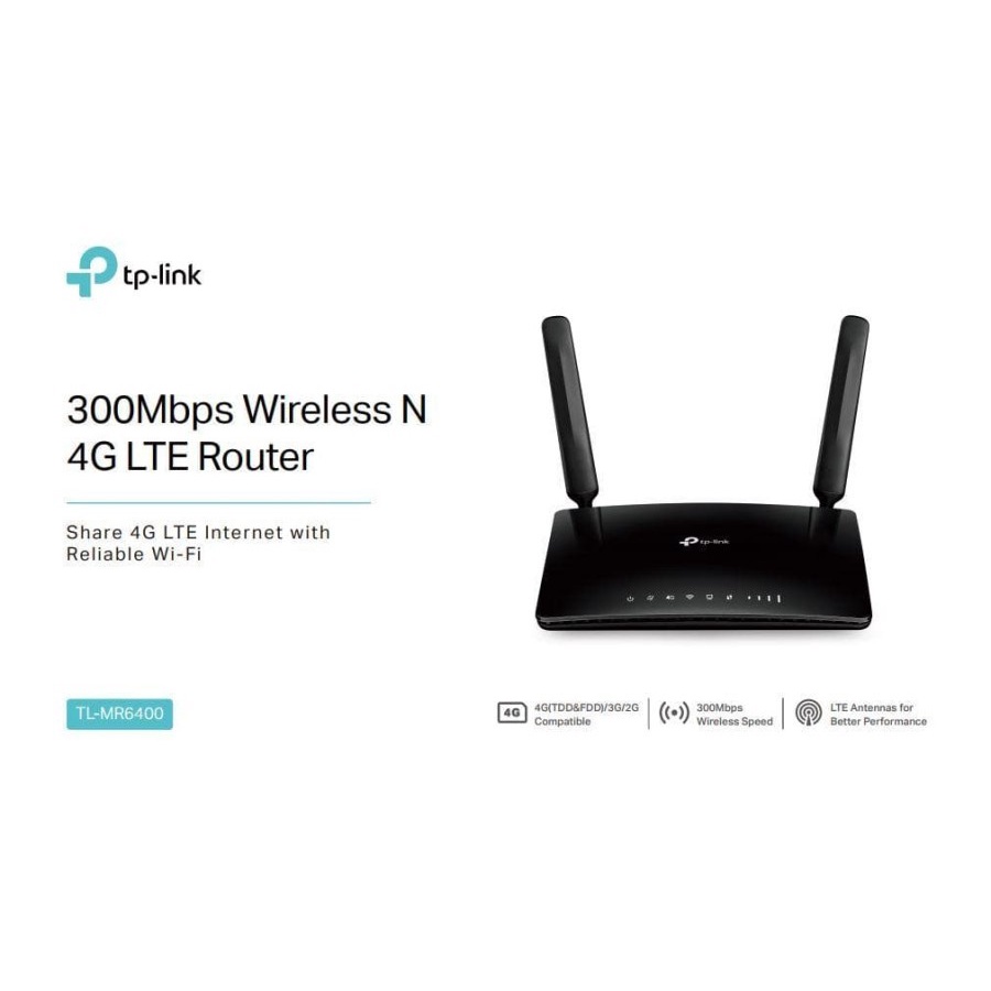 TP-LINK TL-MR6400 Wireless N 4G LTE Router 300Mbps