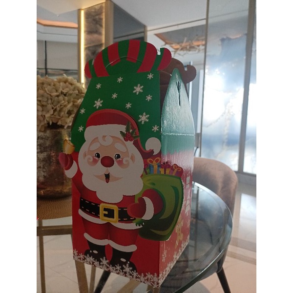 lembar kardus Natal SANTA Box dus Dos kue kering Natal Kuker hampers christmas toples 500gram