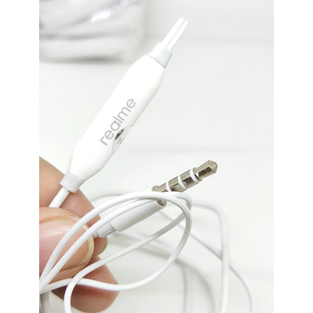 Headset REALME Handsfree KWALITAS ORI CABUTAN Earphone Universal Stereo 3.5mm AUX With Mic