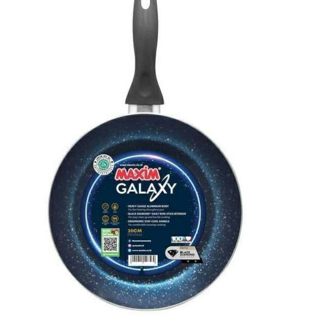 Maxim Galaxy Wajan Penggorengan Set Wok30cm+Fry pan22cm Free Spatula&amp;Sponge