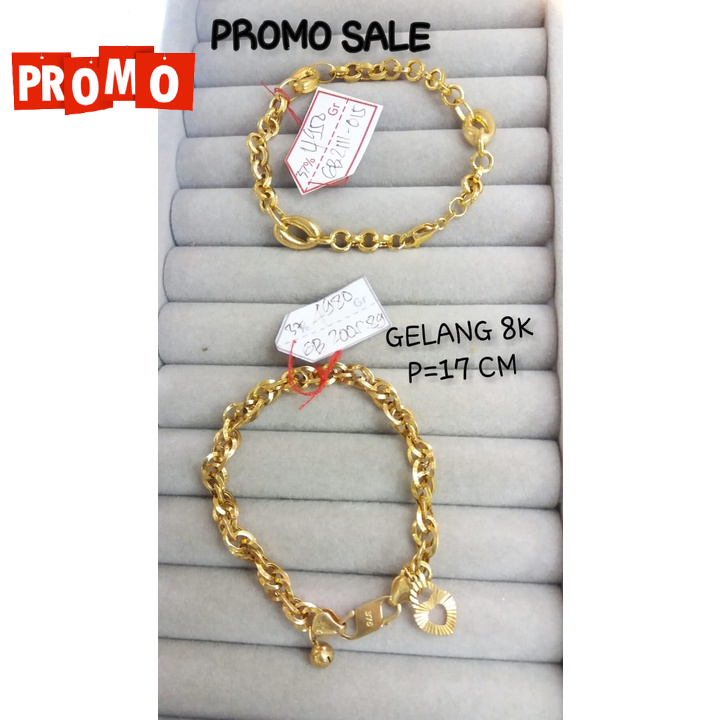 Gelang promo kadar 375 8karat model rantai