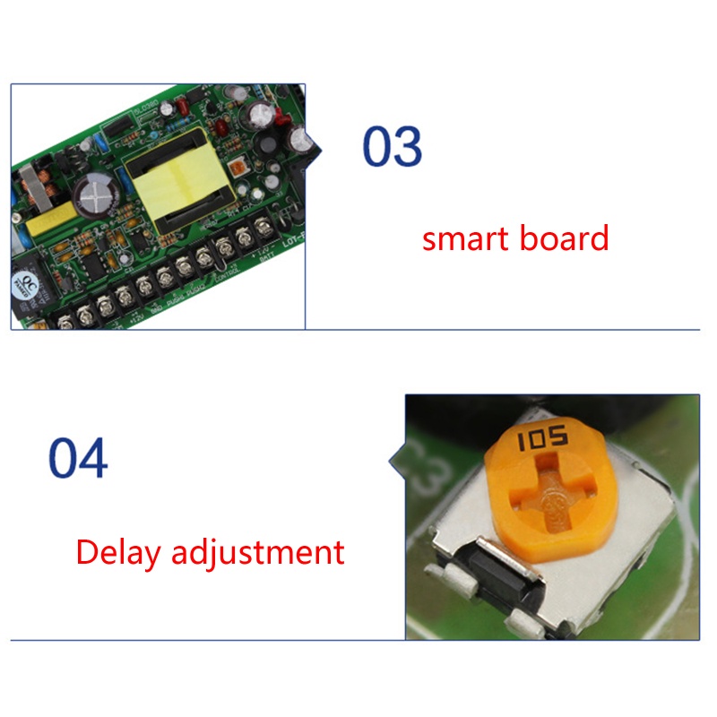 Gro 208KD Kontrol Power Supply Untuk Video Bel Pintu Electric Strike Lock Bolt Locks