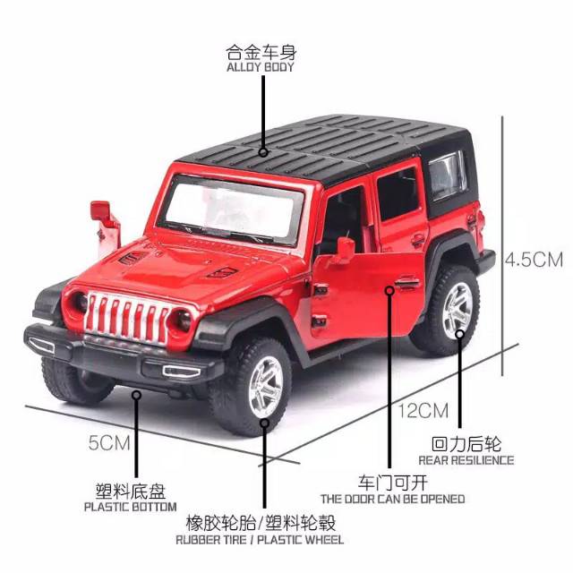  Miniatur  Diecast 1 36 mobil  Jeep  Wrangler  Rubicon  Long SUV 