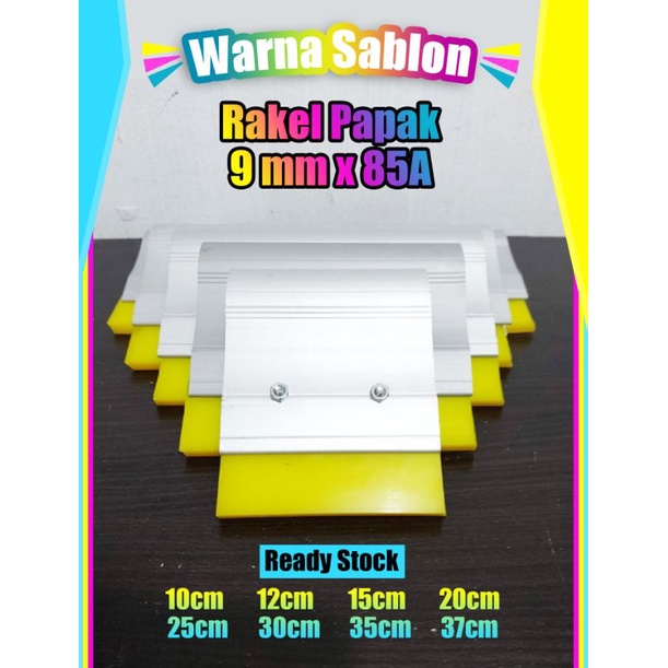 Rakel papak kuning 9mm 25cm 30cm 35cm 37cm + gagang allumunium