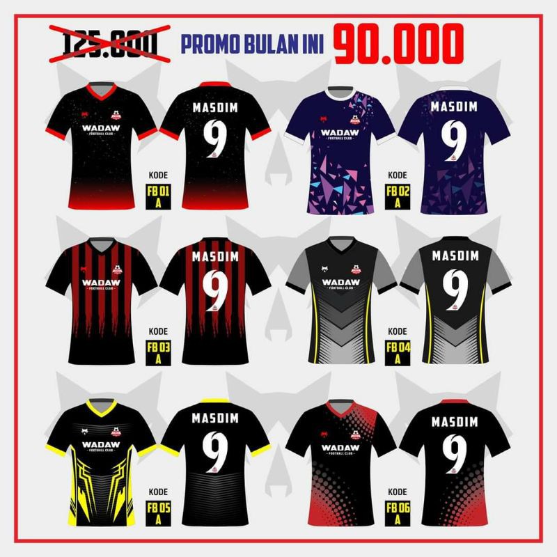 Baju Bola Custom bisa Satuan atau Lusinan