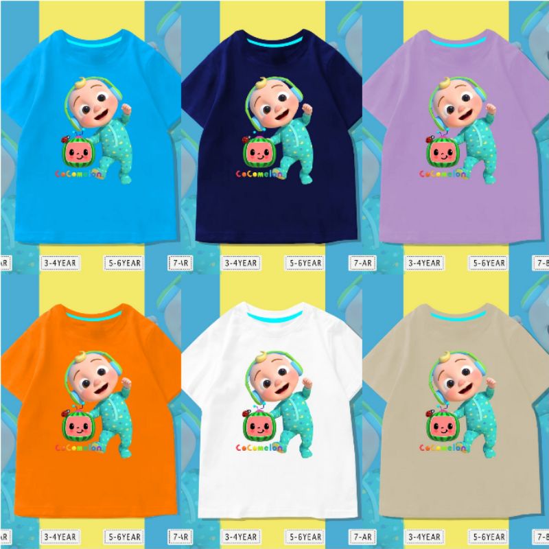 KAOS ANAK COCOMELON LAKI-LAKI&amp;PEREMPUAN/COTTON 24S ANTIBAKTERIAL