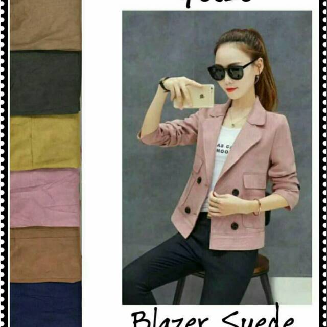 Blazer Suede Import SUPER PREMIUM - blazer suede wanita