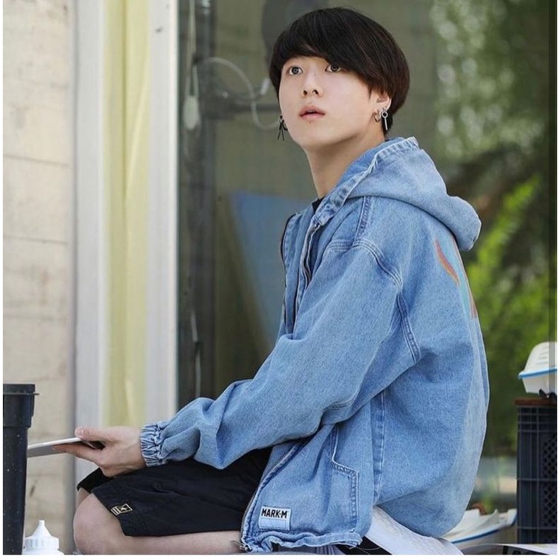 OFFICIAL BTS JUNGKOOK OUTFIT MARKM DENIM JACKET BAJU JAKET