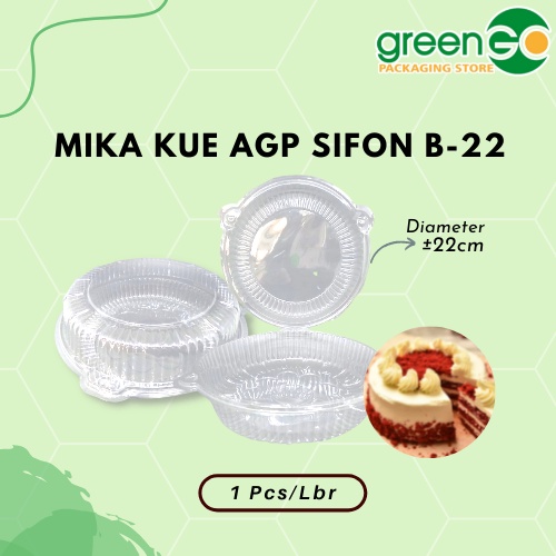 MIKA BOLU CAKE SIFON 22CM BESAR BENING SATUAN MIKA BULAT TRANSPARAN MIKA PLASTIK CHIFFON UKURAN SEDA