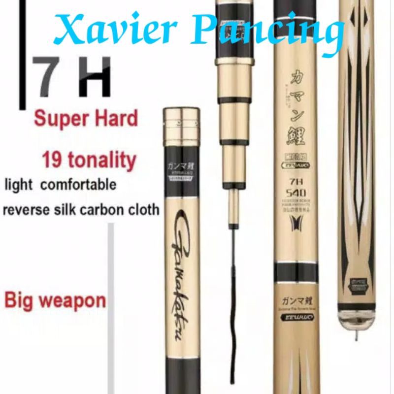 Joran Tegek Gamakatsu 7H 450 / 540 / 630 Original 100% / Kaku, Kuat & Ringan untuk Baronang