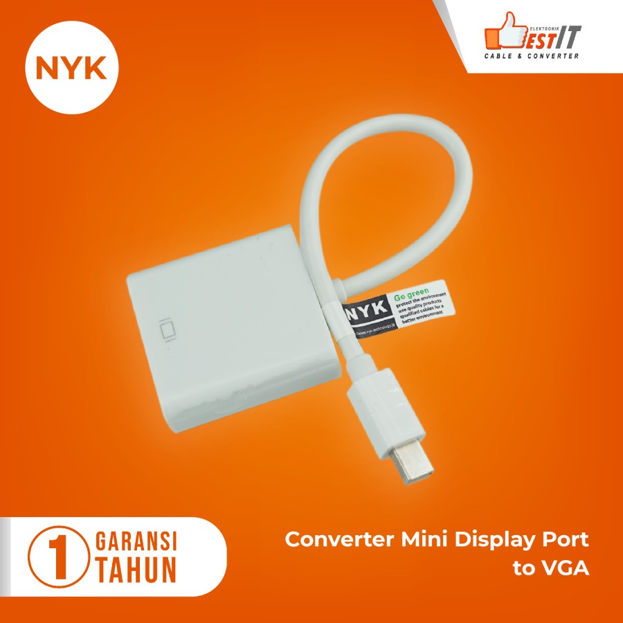 Kabel Mini DP to VGA NYK / Mini DisplayPort to Vga Converter NYK Original