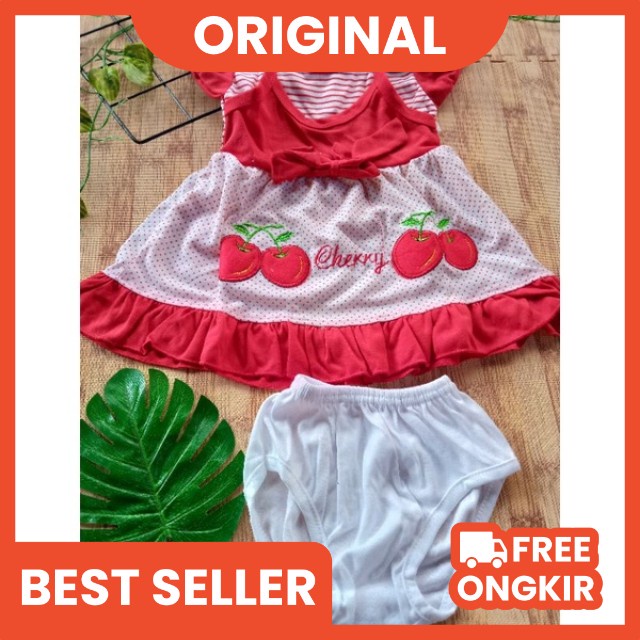 [part 1] Setelan Baju Bayi Perempuan / SETELAN Dress Bayi Usia 3 - 18 Bulan PREMIUM SYIFANA