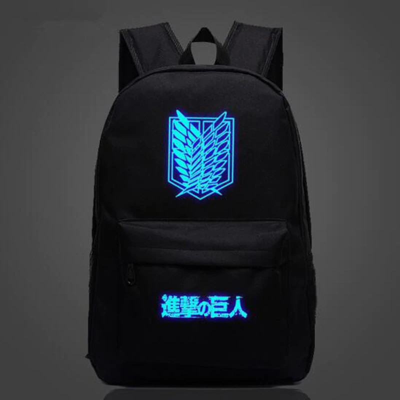 

[GRATIS ONGKIR] Attack on Titan Anime School Bag noctilucous Luminous backpack Student bag Notebook