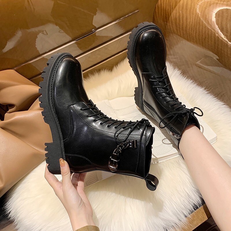 BT42 SEPATU BOOTS IMPORT WANITA KOREA BRITISH INGGRIS MARTIN ORIGINAL DENGAN RANTAI