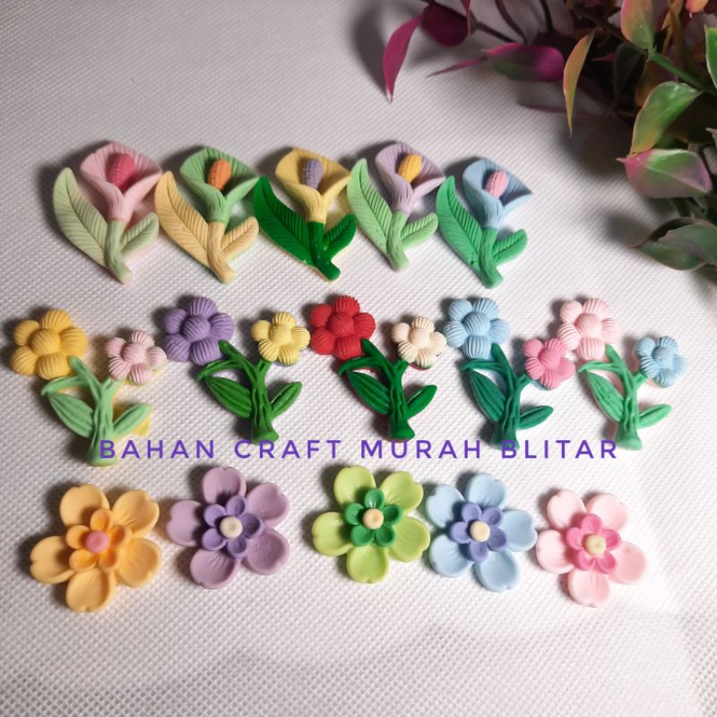 10 pcs clay serie bunga